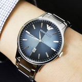  Shop Authentic Emporio Armani Renato Quartz Blue Dial Silver Steel Strap Watch For Men - AR11182 - Luxxuri