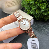 Shop Authentic Emporio Armani Gianni T-Bar Mother of Pearl Dial Rose Gold Steel Strap Watch For Women - AR11203 - Luxxuri