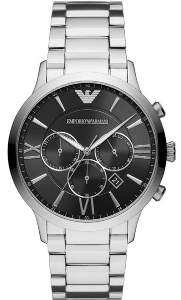 Shop Authentic Emporio Armani Giovanni Chronograph Black Dial Silver Steel Strap Watch For Men - AR11208 - Luxxuri