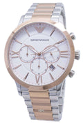  Shop Authentic Emporio Armani Giovanni Chronograph Quartz White Dial Two Tone Steel Strap Watch For Men - AR11209 - Luxxuri
