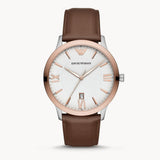  Shop Authentic Emporio Armani Giovanni Quartz White Dial Brown Leather Strap Watch For Men - AR11211 - Luxxuri