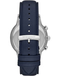  Shop Authentic Emporio Armani Renato Chronograph Blue Dial Black Leather Strap Watch For Men - AR11216 - Luxxuri