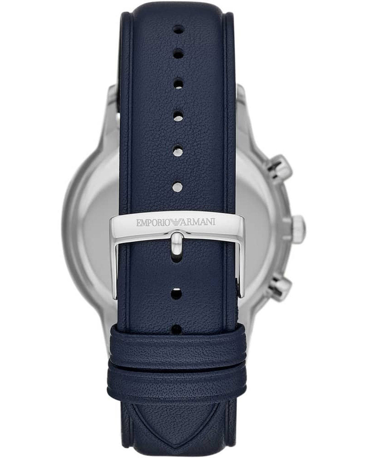  Shop Authentic Emporio Armani Renato Chronograph Blue Dial Black Leather Strap Watch For Men - AR11216 - Luxxuri