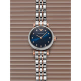  Shop Authentic Emporio Armani Gianni T Bar Quartz Blue Dial Two Tone Steel Strap Watch For Women - AR11222 - Luxxuri