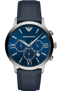 Shop Authentic Emporio Armani Giovanni T Bar Chronograph Quartz Blue Dial Blue Leather Strap Watch For Men - AR11226 - Luxxuri