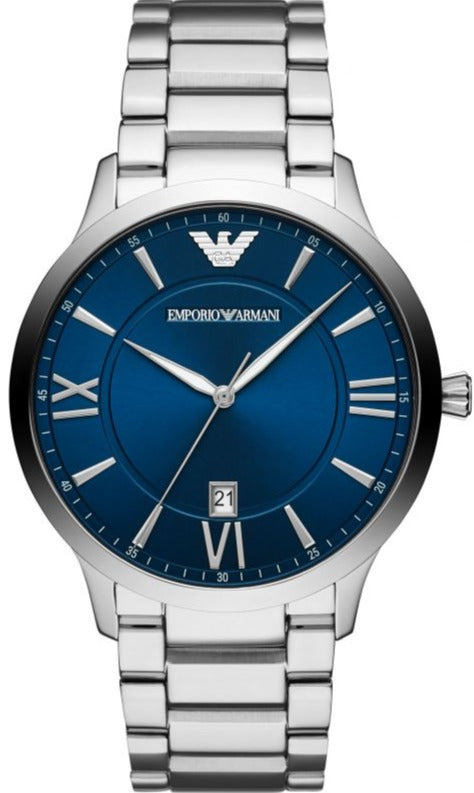  Shop Authentic Emporio Armani Giovanni Quartz Blue Dial Silver Steel Strap Watch For Men - AR11227 - Luxxuri