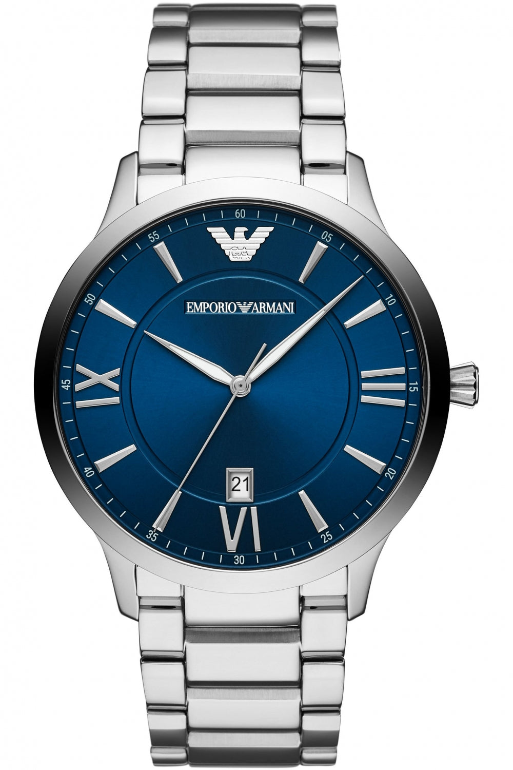  Shop Authentic Emporio Armani Giovanni Quartz Blue Dial Silver Steel Strap Watch For Men - AR11227 - Luxxuri