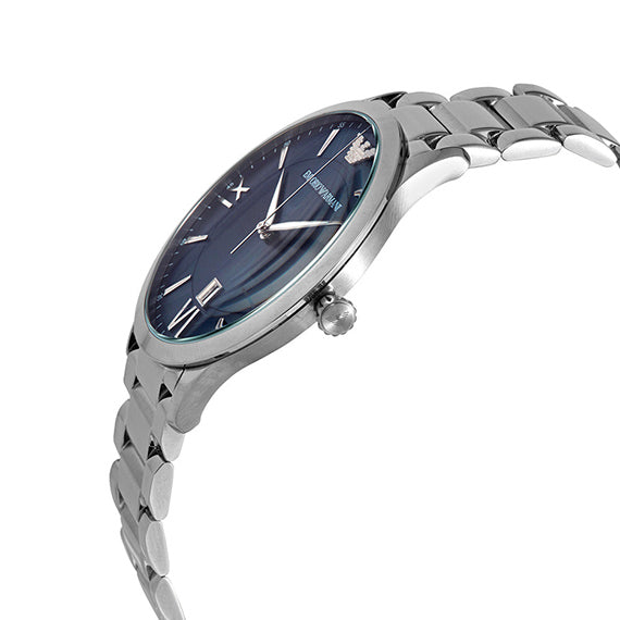 Shop Authentic Emporio Armani Giovanni Quartz Blue Dial Silver Steel Strap Watch For Men - AR11227 - Luxxuri