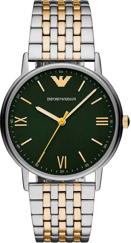  Shop Authentic Emporio Armani Kappa Quartz Black Dial Two Tone Mesh Bracelet Watch For Men - AR11228 - Luxxuri