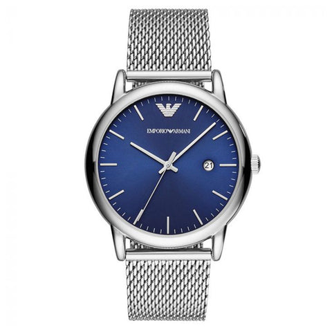  Shop Authentic Emporio Armani Luigi Quartz Blue Dial Silver Mesh Bracelet Watch For Men - AR11230 - Luxxuri