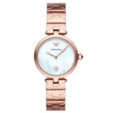  Shop Authentic Emporio Armani Mother of Pearl Dial Rose Gold Steel Strap Watch For Women - AR11236 - Luxxuri
