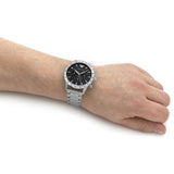  Shop Authentic Emporio Armani Mario Chronograph Black Dial Silver Steel Strap Watch For Men - AR11241 - Luxxuri