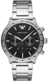  Shop Authentic Emporio Armani Mario Chronograph Black Dial Silver Steel Strap Watch For Men - AR11241 - Luxxuri