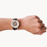  Shop Authentic Emporio Armani Meccanico Automatic Silver Dial Brown Leather Strap Watch For Men - AR60039 - Luxxuri