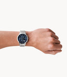  Shop Authentic Emporio Armani Renato Chronograph Blue Dial Silver Steel Strap Watch For Men - AR11164 - Luxxuri