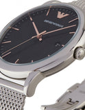  Shop Authentic Emporio Armani Luigi Analog Black Dial Silver Mesh Bracelet Watch For Men - AR11272 - Luxxuri