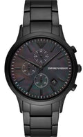  Shop Authentic Emporio Armani Renato Chronograph Mother of Pearl Black Dial Black Steel Strap Watch For Men - AR11275 - Luxxuri