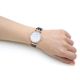  Shop Authentic Emporio Armani Gianni T-Bar Mother of Pearl Dial Black Leather Strap Watch For Women - AR11295 - Luxxuri