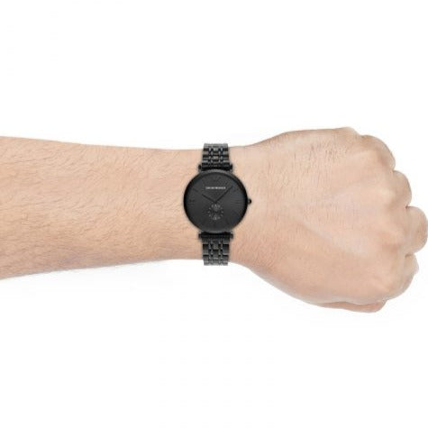  Shop Authentic Emporio Armani Gianni T Bar Analog Black Dial Black Steel Strap Watch For Men - AR11299 - Luxxuri