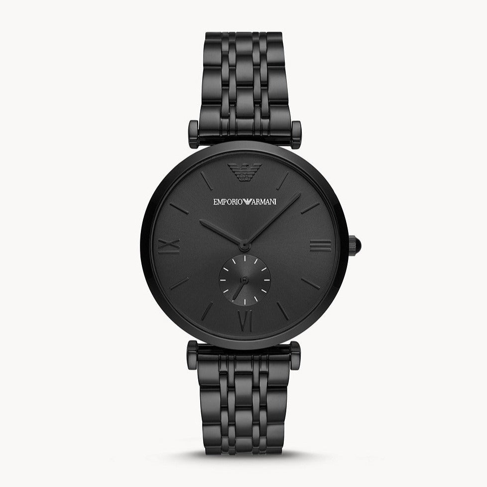  Shop Authentic Emporio Armani Gianni T Bar Analog Black Dial Black Steel Strap Watch For Men - AR11299 - Luxxuri