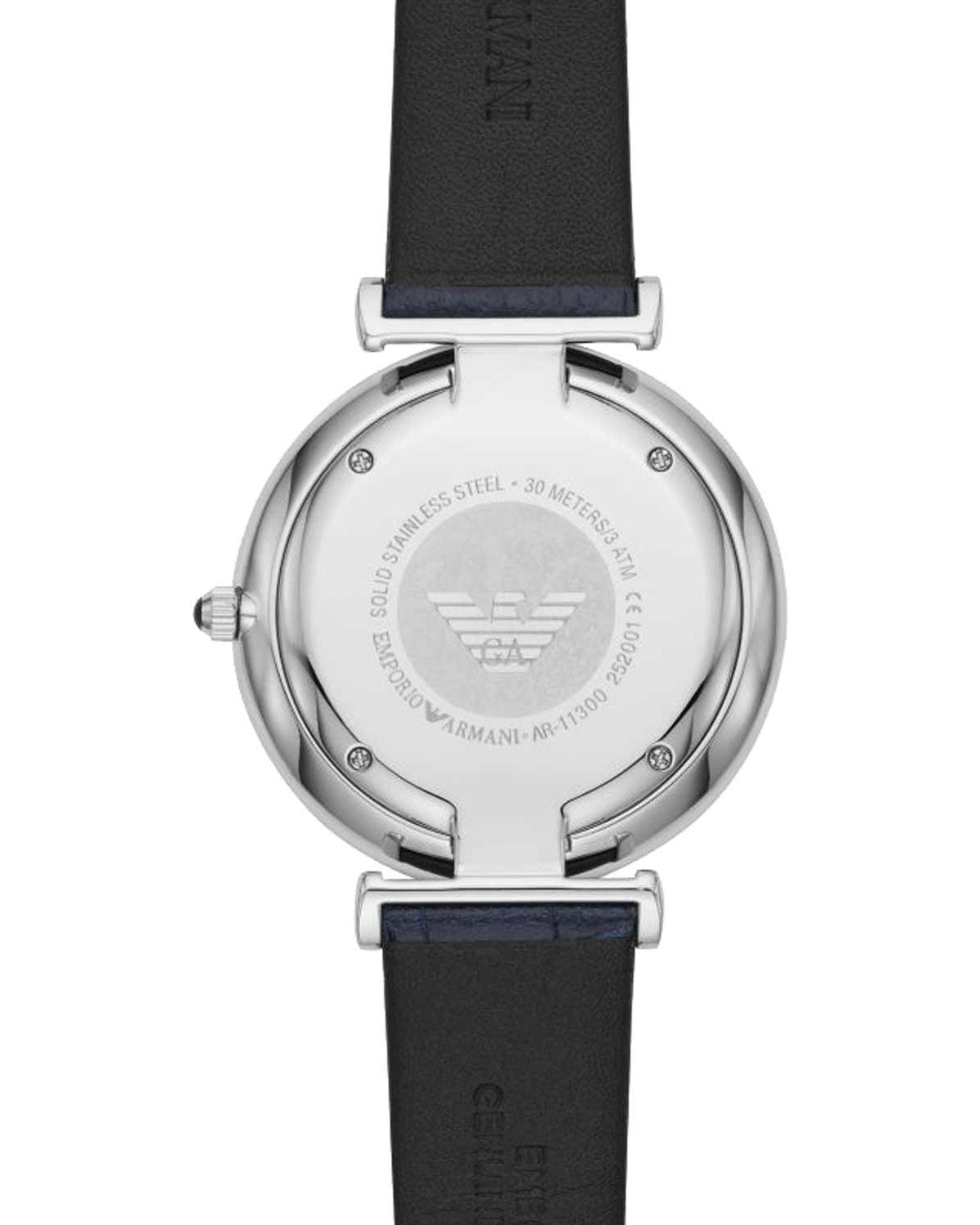  Shop Authentic Emporio Armani Gianni T Bar Quartz Blue Dial Blue Leather Strap Watch For Men - AR11300 - Luxxuri