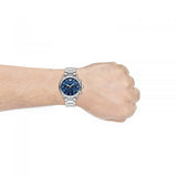  Shop Authentic Emporio Armani Mario Chronograph Blue Dial Silver Steel Strap Watch For Men - AR11306 - Luxxuri