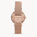 Emporio Armani Gianni T Bar Mother of Pearl Dial Rose Gold Mesh Bracelet Watch For Women - AR11320