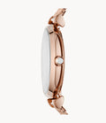 Emporio Armani Gianni T Bar Mother of Pearl Dial Rose Gold Mesh Bracelet Watch For Women - AR11320