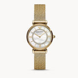  Shop Authentic Emporio Armani Gianni T Bar Mother of Pearl Dial Gold Mesh Bracelet Watch For Women - AR11321 - Luxxuri