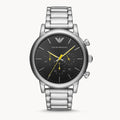  Shop Authentic Emporio Armani Luigi Chronograph Black Dial Silver Steel Strap Watch For Men - AR11324 - Luxxuri