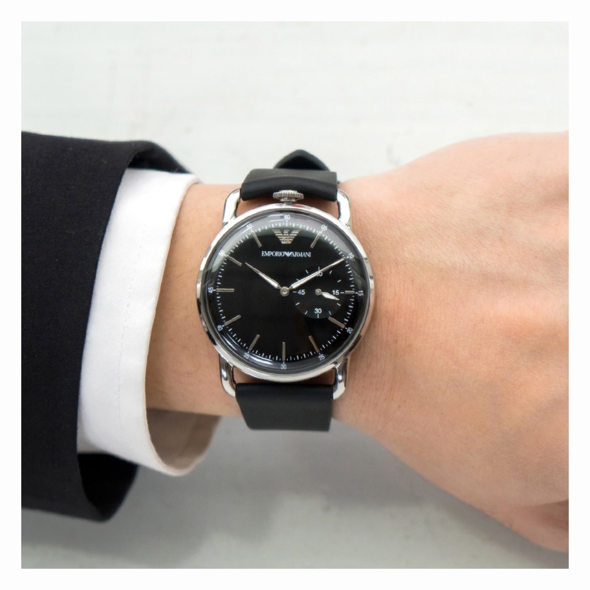  Shop Authentic Emporio Armani Aviator Quartz Black Dial Black Leather Strap Watch For Men - AR11336 - Luxxuri