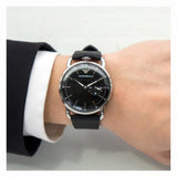  Shop Authentic Emporio Armani Aviator Quartz Black Dial Black Leather Strap Watch For Men - AR11336 - Luxxuri