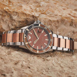  Shop Authentic Emporio Armani Diver Quartz Brown Dial Two Tone Steel Strap Watch For Men - AR11340 - Luxxuri
