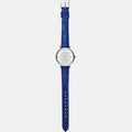  Shop Authentic Emporio Armani Gianni T Bar Quartz Crystals Silver Dial Blue Leather Strap Watch For Women - AR11344 - Luxxuri