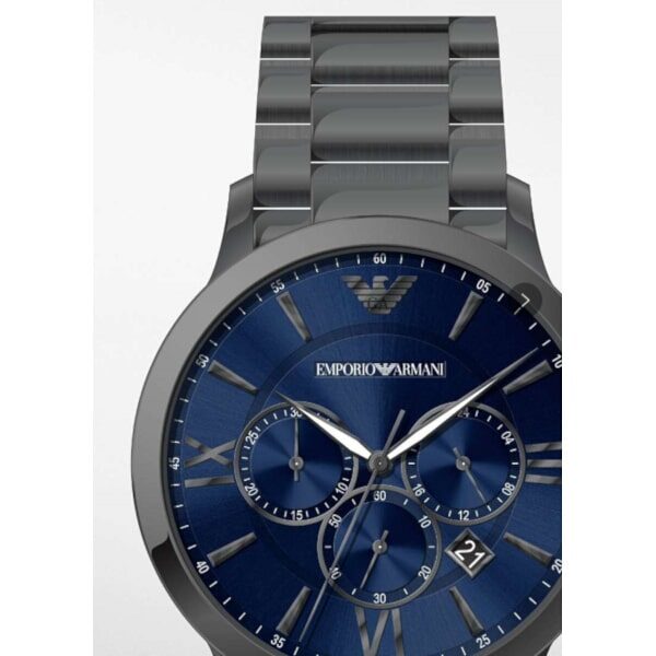  Shop Authentic Emporio Armani Giovanni Chronograph Blue Dial Grey Steel Strap Watch For Men - AR11348 - Luxxuri