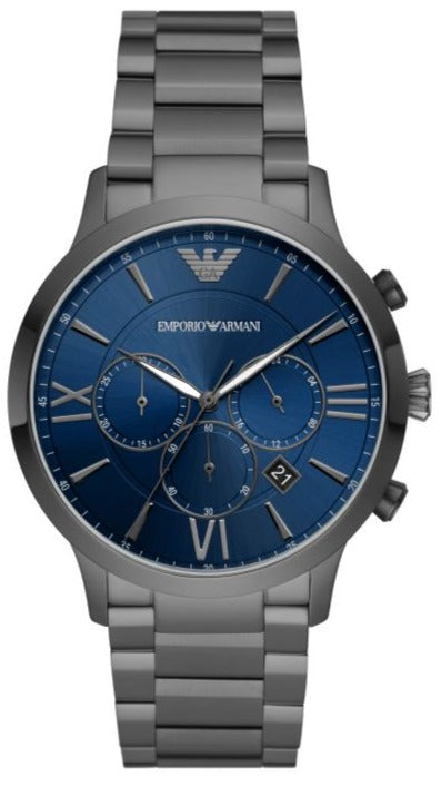  Shop Authentic Emporio Armani Giovanni Chronograph Blue Dial Grey Steel Strap Watch For Men - AR11348 - Luxxuri