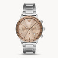  Shop Authentic Emporio Armani Mario Chronograph Beige Dial Silver Steel Strap Watch For Men - AR11352 - Luxxuri