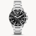  Shop Authentic Emporio Armani Diver Chronograph Quartz Black Dial Silver Steel Strap Watch For Men - AR11360 - Luxxuri