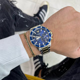  Shop Authentic Emporio Armani Mario Chronograph Blue Dial Two Tone Steel Strap Watch For Men - AR11362 - Luxxuri