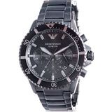  Shop Authentic Emporio Armani Diver Chronograph Black Dial Black Steel Strap Watch For Men - AR11363 - Luxxuri