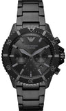  Shop Authentic Emporio Armani Diver Chronograph Black Dial Black Steel Strap Watch For Men - AR11363 - Luxxuri