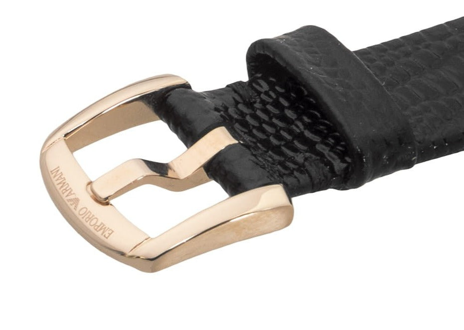  Shop Authentic Emporio Armani Gioia Quartz Mother of Pearl Dial Black Leather Strap Watch For Women - AR11390 - Luxxuri