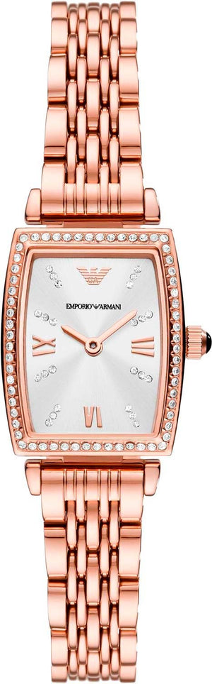  Shop Authentic Emporio Armani Gianni T Bar Quartz Crystals White Dial Rose Gold Steel Strap Watch For Women - AR11406 - Luxxuri