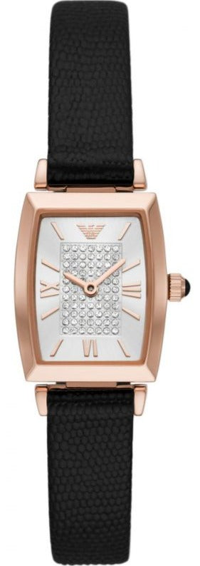  Shop Authentic Emporio Armani Gianni T Bar Quartz White Dial Black Leather Strap Watch For Women - AR11408 - Luxxuri