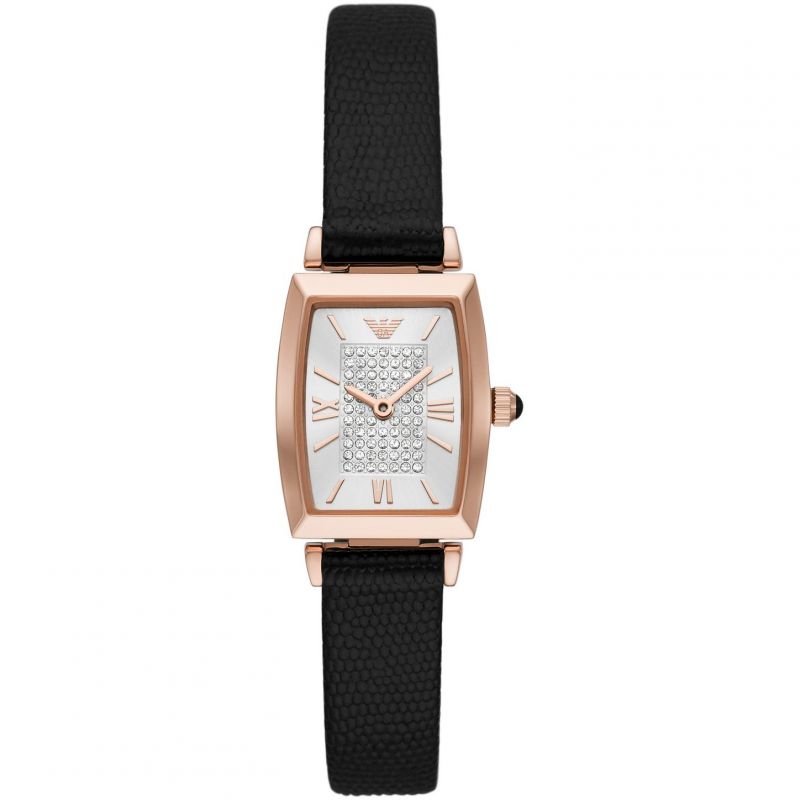  Shop Authentic Emporio Armani Gianni T Bar Quartz White Dial Black Leather Strap Watch For Women - AR11408 - Luxxuri