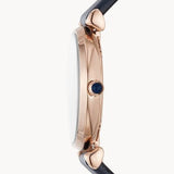  Shop Authentic Emporio Armani Gianni T-Bar Quartz Blue Dial Blue Leather Strap Watch for Women - AR11424 - Luxxuri