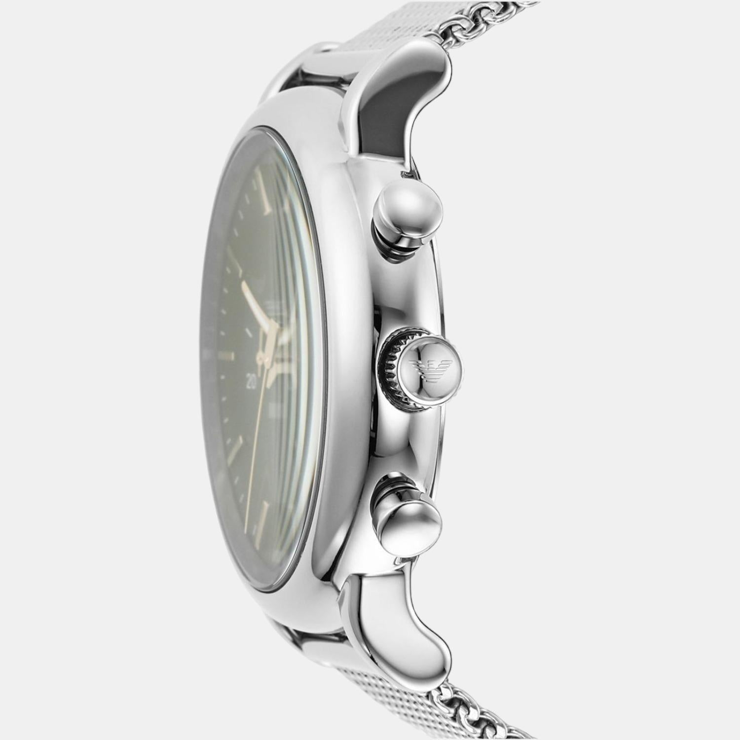  Shop Authentic Emporio Armani Luigi Chronograph Quartz Black Dial Silver Mesh Bracelet Watch For Men - AR11429 - Luxxuri