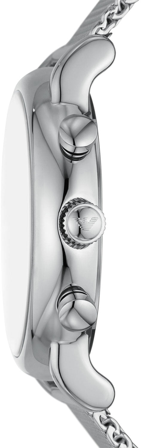  Shop Authentic Emporio Armani Luigi Chronograph Quartz Black Dial Silver Mesh Bracelet Watch For Men - AR11429 - Luxxuri