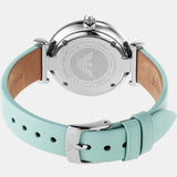  Shop Authentic Emporio Armani Gianni T Bar Analog Crystals Silver Dial Blue Leather Strap Watch For Women - AR11443 - Luxxuri