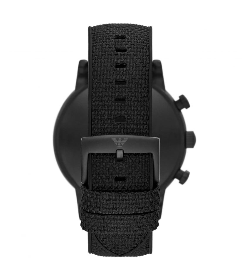  Shop Authentic Emporio Armani Luigi Chronograph Black Dial Black Leather Strap Watch For Men - AR11133 - Luxxuri